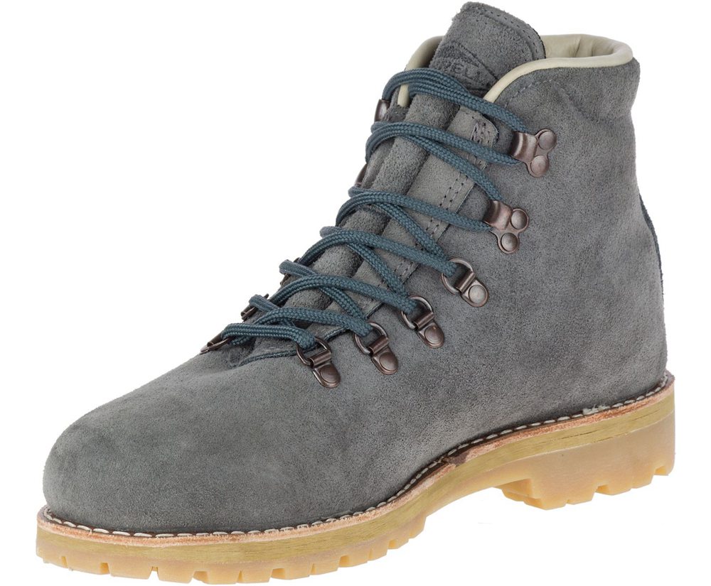 Merrell Boots Grey - Wilderness USA Suede - Mens 72UBMWGXP